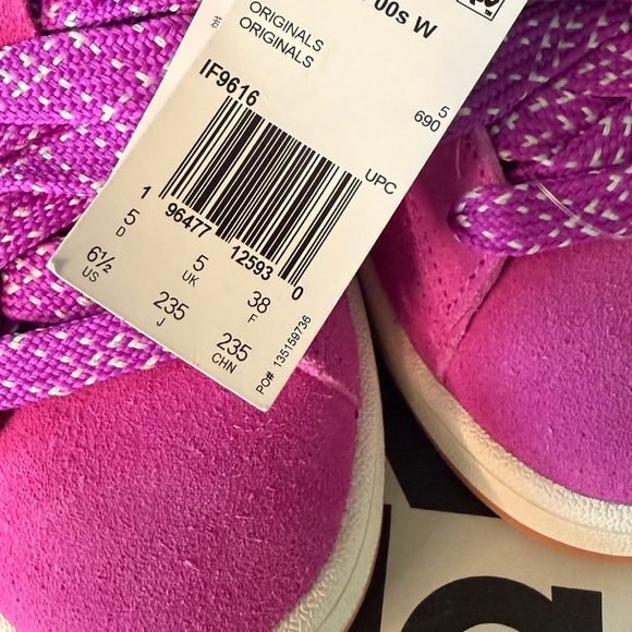 NWT - Adidas Originals Campus Fuchsia Sneakers with White Stripes - Picture 6 of 8